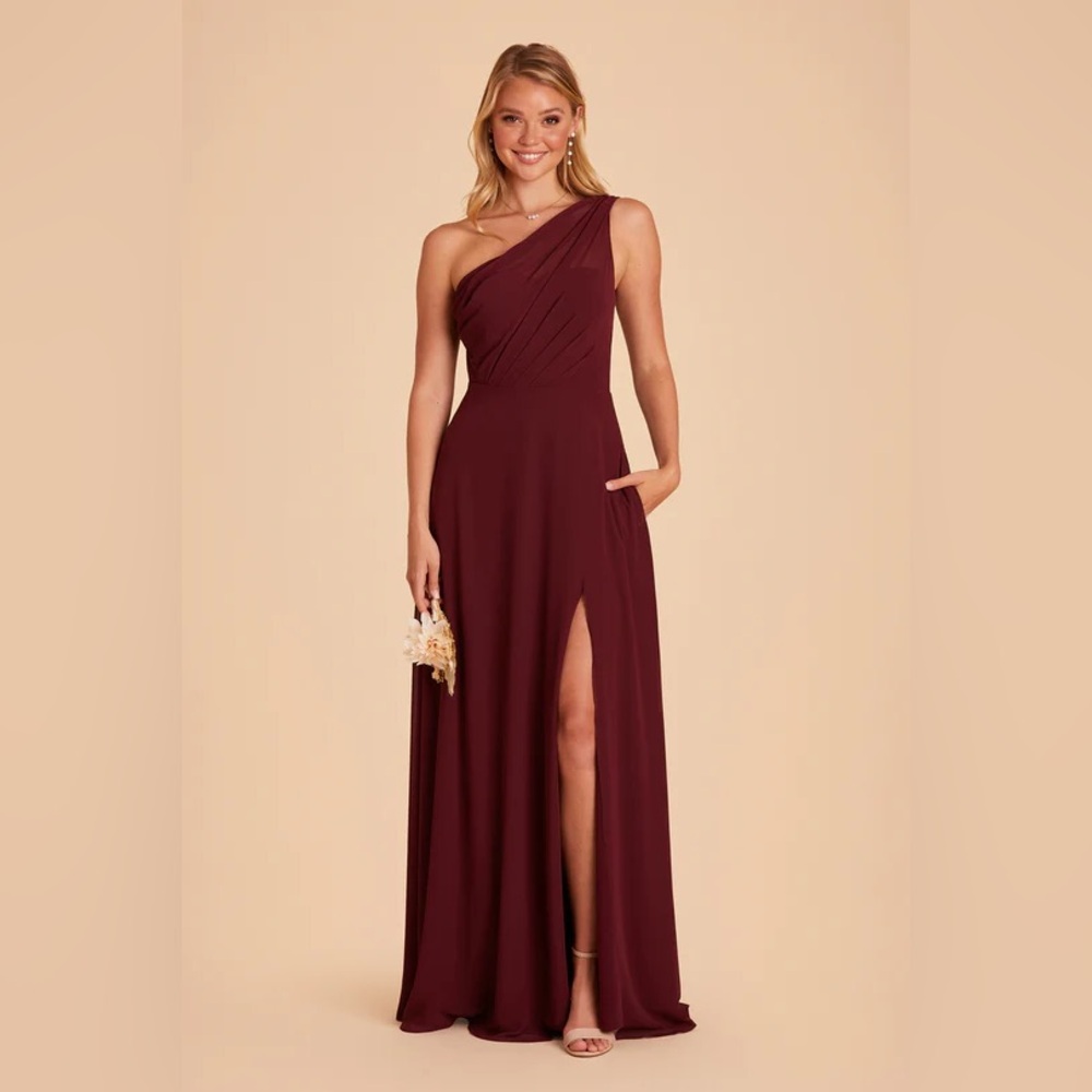 Birdy Grey Small Chiffon Cabernet Bridesmaid Dress (UNALTERED)